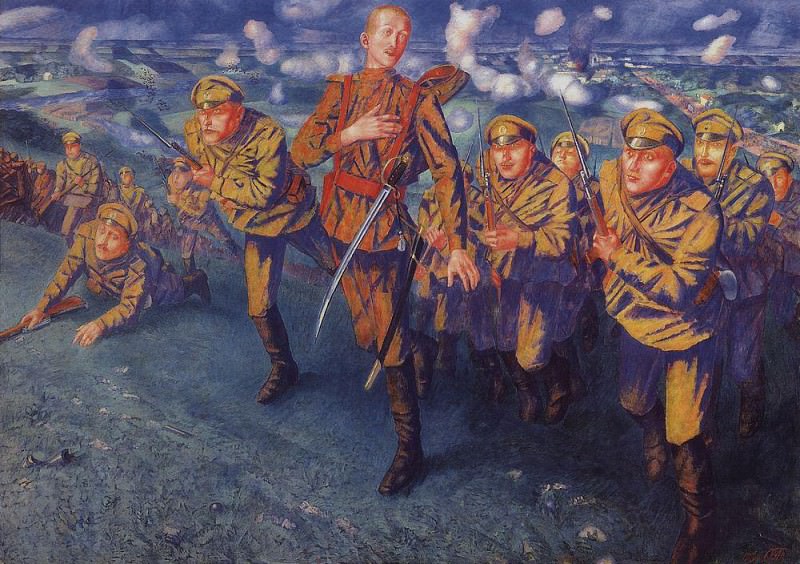 On the line of fire. 1916