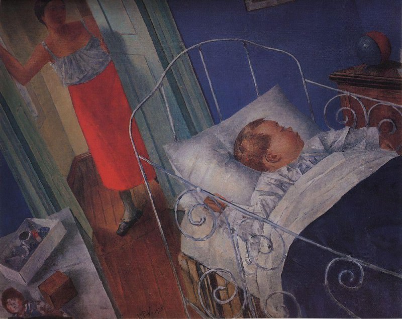In the nursery. 1925, Kuzma Sergeevich Petrov-Vodkin