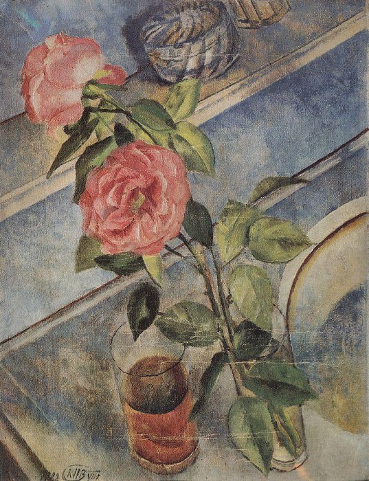 Натюрморт с розами. 1922, Петров-Водкин Кузьма Сергеевич