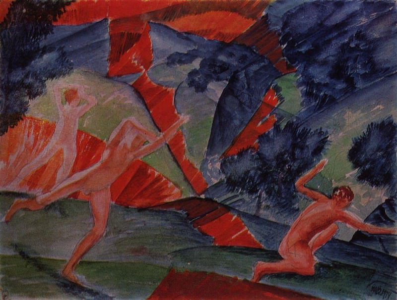 hurricane. 1914, Kuzma Sergeevich Petrov-Vodkin
