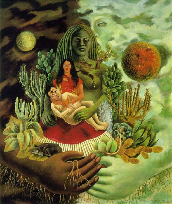 The Love Embrace of the Universe, the Earth , Me, Diego and Xolotl , Frida Kahlo