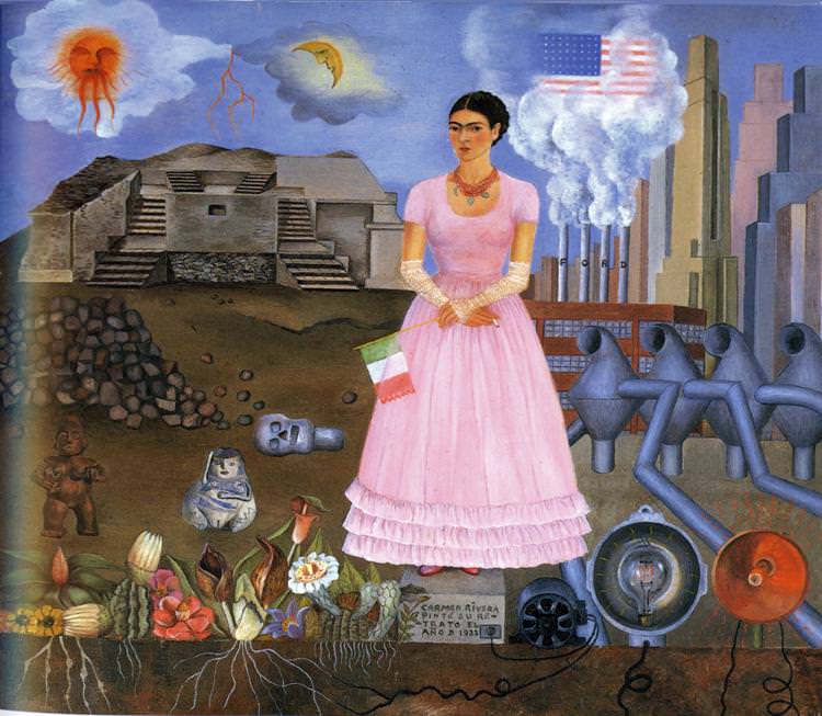 Автопортрет на границе между Мексикой и США, Фрида Кало