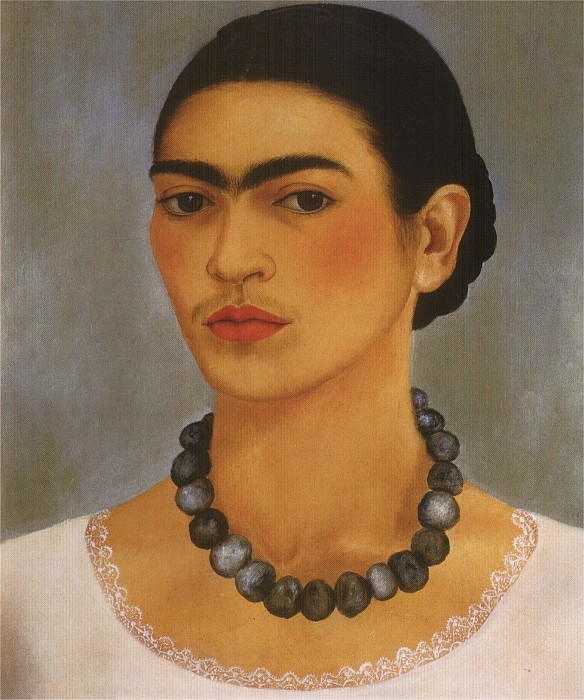 Автопортрет с ожерельем, Фрида Кало