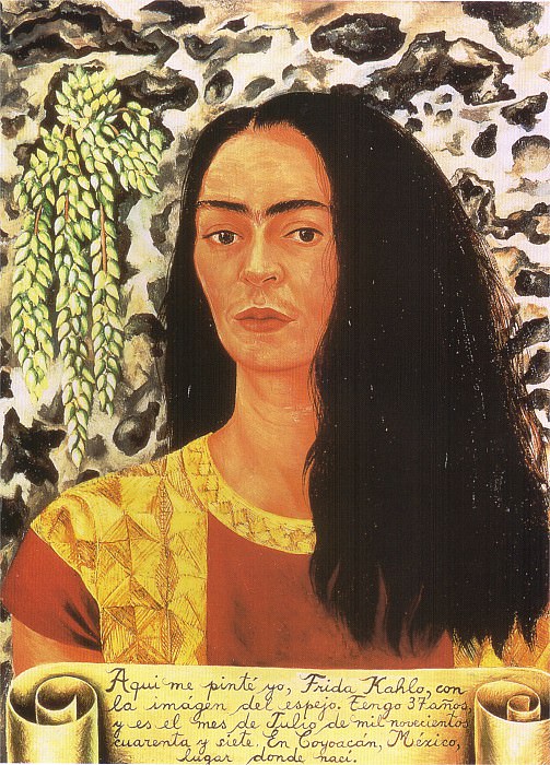 Автопортрет с распущенными волосами , Фрида Кало