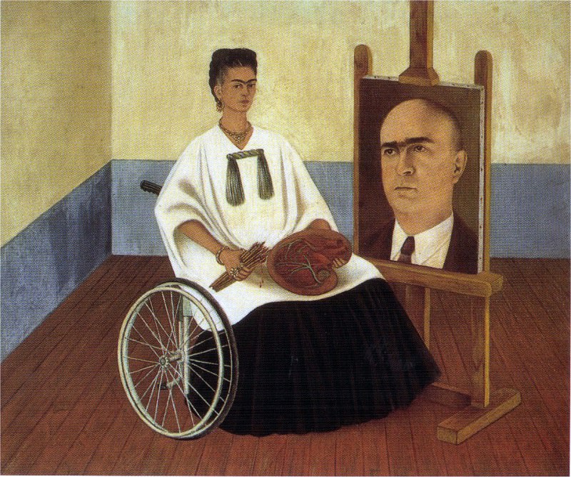 1951 Self-Portrait with the Portrait of Doctor Farill, Frida Kahlo