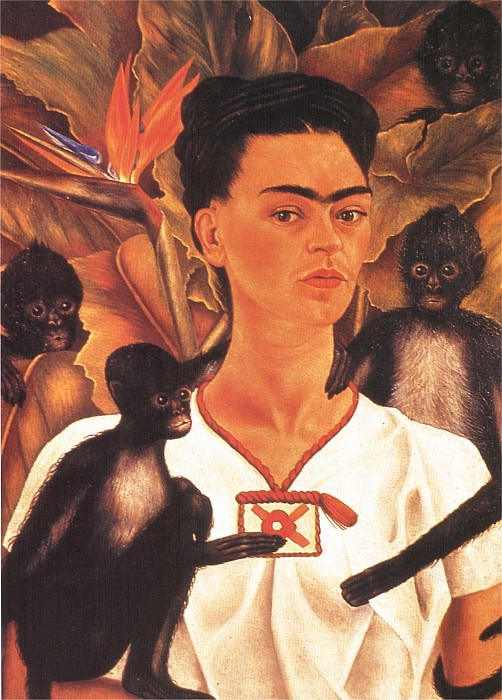 1945 autoportrait au singe 02, Фрида Кало