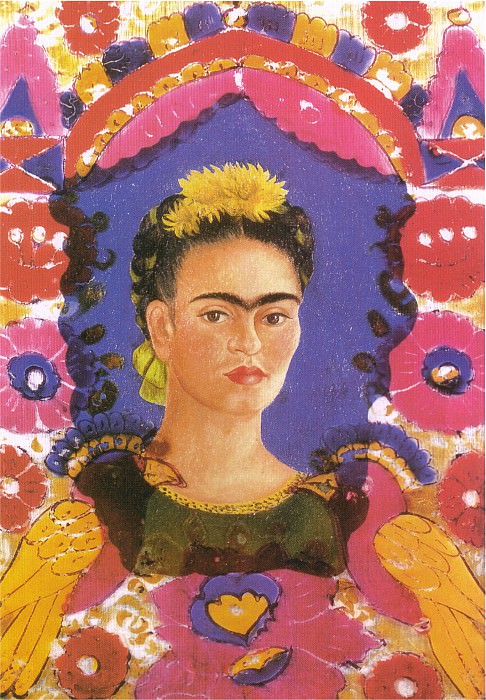 Autoportrait the frame, Frida Kahlo