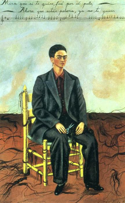  Self-Portrait with Cropped Hair, Frida Kahlo