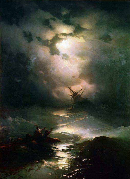 Storm in the North Sea in 1865 269h195, Ivan Konstantinovich Aivazovsky