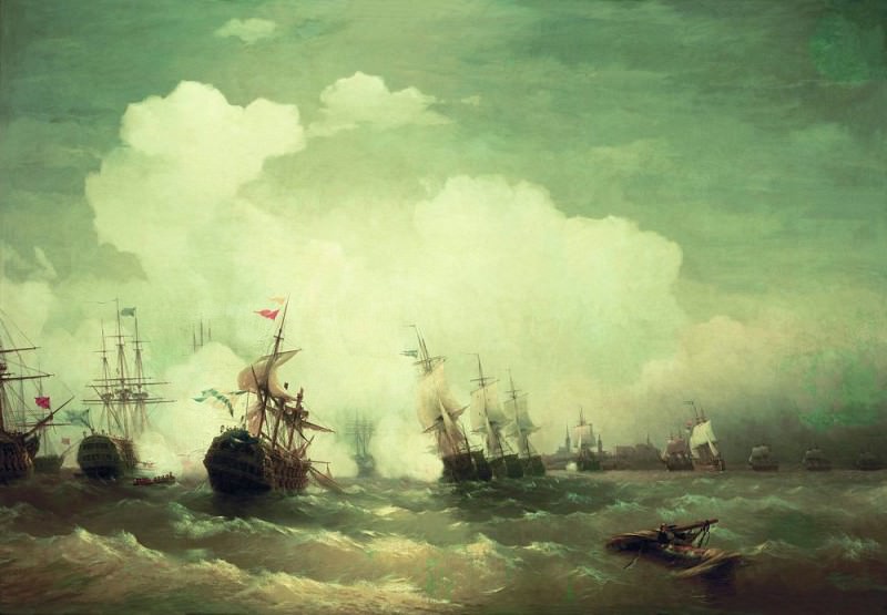 Sea battle at Revel, May 2, 1790 1846 222h335, Ivan Konstantinovich Aivazovsky