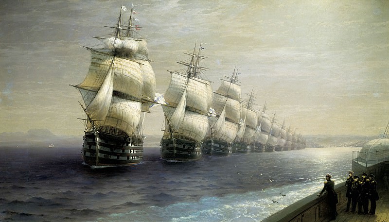Review of the Black Sea Fleet in 1849, 1886 131h249, Ivan Konstantinovich Aivazovsky