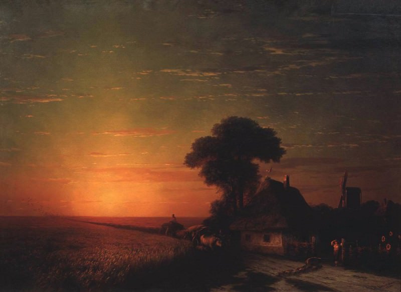 Sunset in Little 124h171 1863, Ivan Konstantinovich Aivazovsky