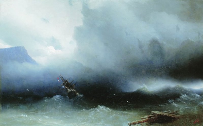 Hurricane at Sea 1850 120h190, Ivan Konstantinovich Aivazovsky