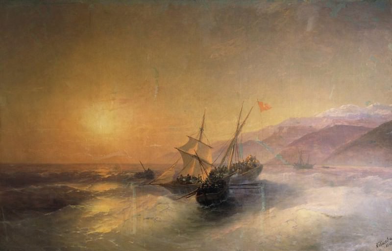 Get Russian sailors of the Turkish boat and the release of prisoners of Caucasian women in 1880, Ivan Konstantinovich Aivazovsky