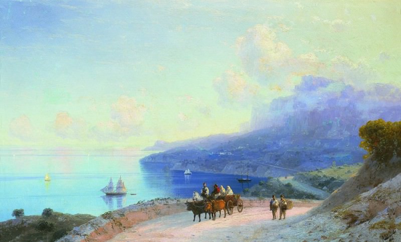Sea coast. Crimean coast at Ai – Petri 1890 46h75, Ivan Konstantinovich Aivazovsky
