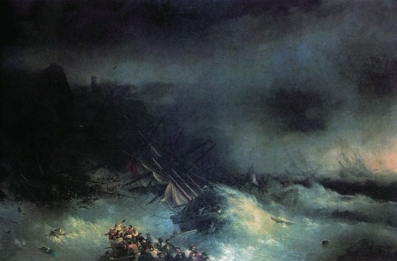 Storm. The collapse of the foreign ship 206h320 1855, Ivan Konstantinovich Aivazovsky