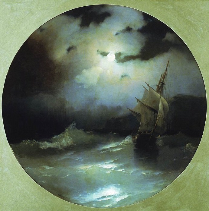 Море в лунную ночь 1858 54х54, Иван Константинович Айвазовский