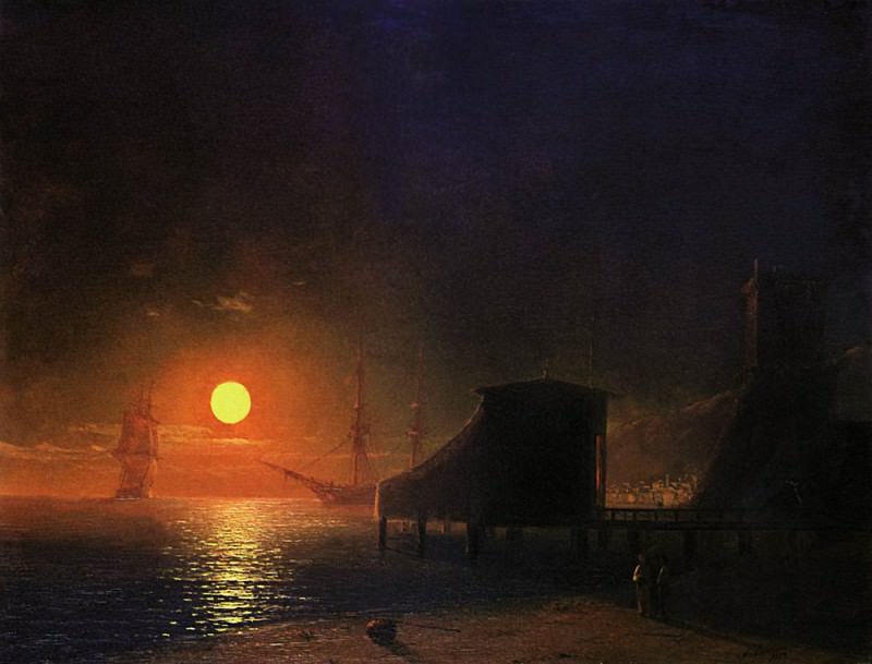 Feodosiya. Moonlight 1852 29h36, Ivan Konstantinovich Aivazovsky