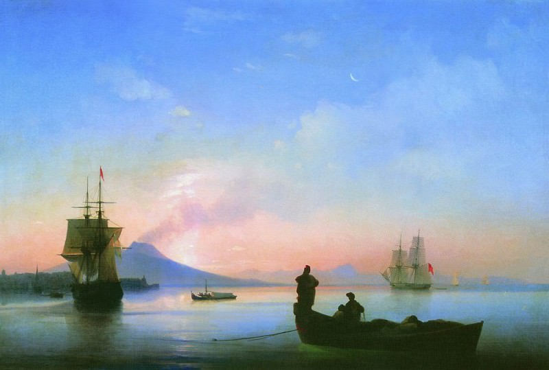 Bay of Naples in the morning 67h100 1843, Ivan Konstantinovich Aivazovsky