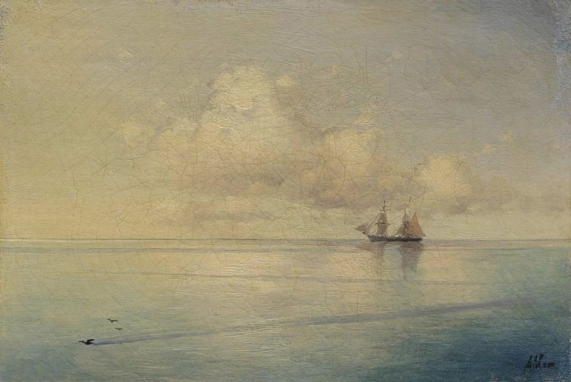 Landscape with a sailboat, Ivan Konstantinovich Aivazovsky