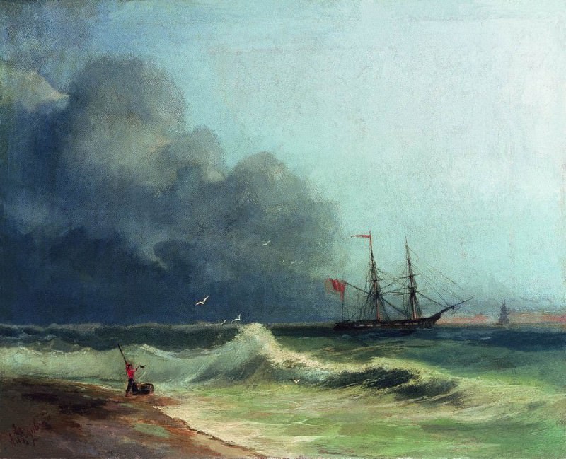 Море перед бурей 1856 36х48, Иван Константинович Айвазовский