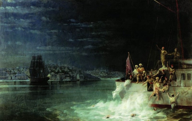 Night. Tragedy in the Sea of Marmara 1897, Ivan Konstantinovich Aivazovsky