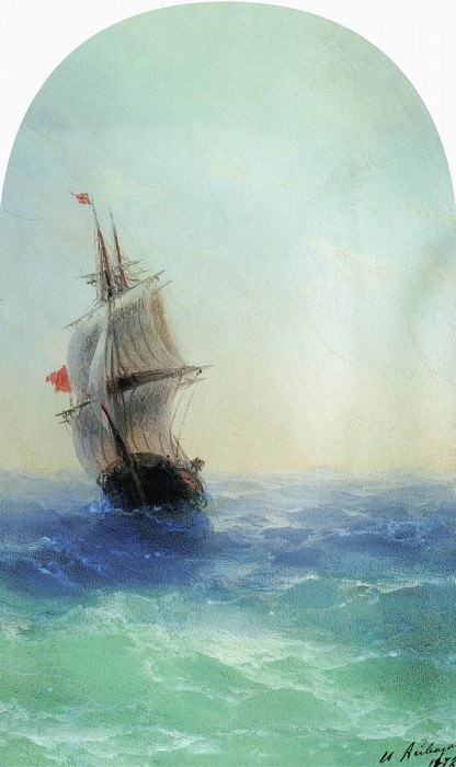 Бушующее море 1872 29х18, Иван Константинович Айвазовский
