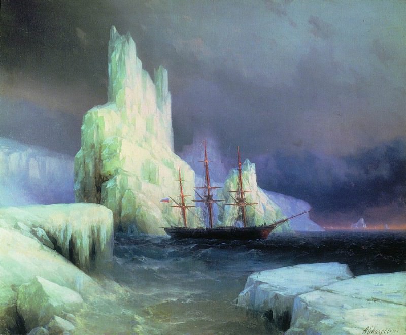 Icy Mountains in Antarctica in 1870 110,5 h130, 5, Ivan Konstantinovich Aivazovsky