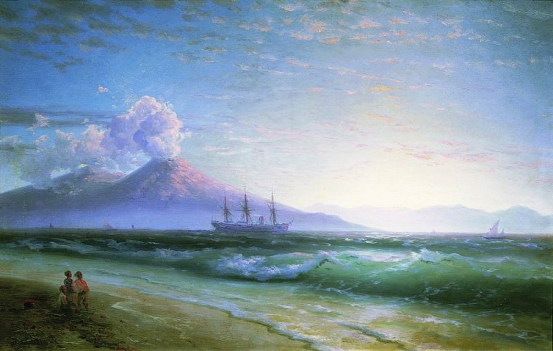 Bay of Naples early in the morning 1897 61h94, Ivan Konstantinovich Aivazovsky