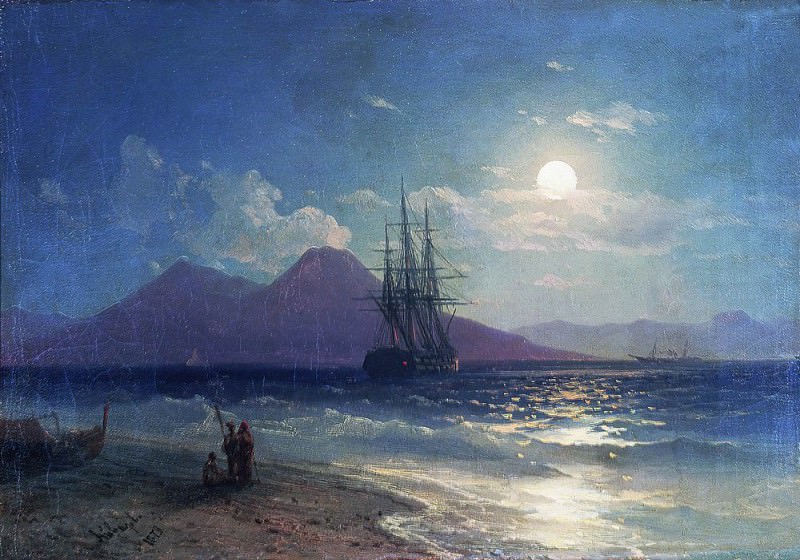 Вид моря ночью 1873 22х30, Иван Константинович Айвазовский