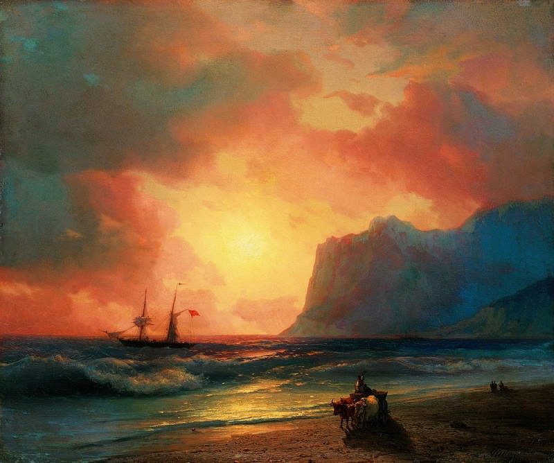 Sunset at Sea 1866, Ivan Konstantinovich Aivazovsky
