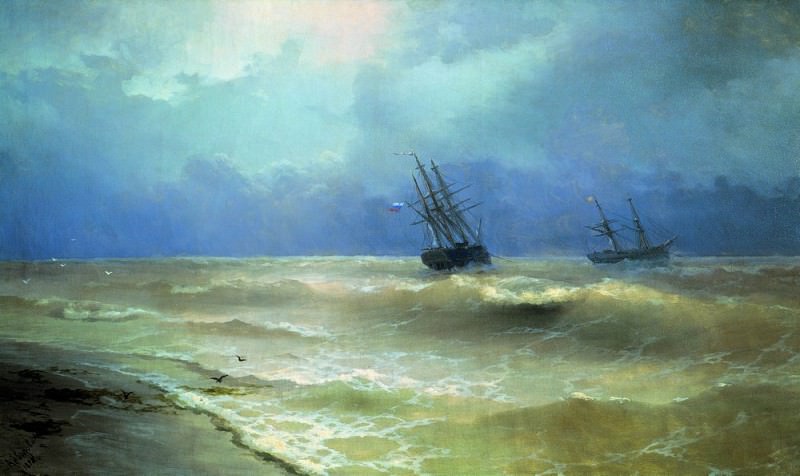 Surf the Crimean coast in 1892 130h217, Ivan Konstantinovich Aivazovsky