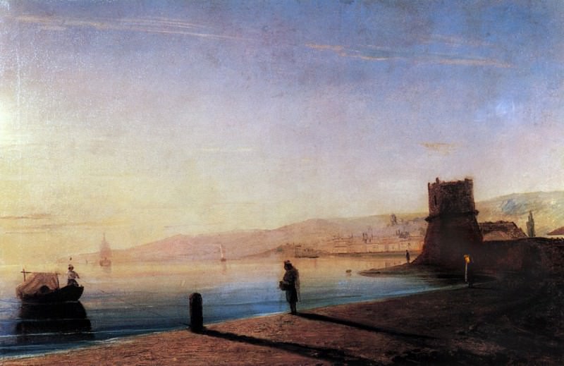 Pier in Feodosia 1856 55h85, Ivan Konstantinovich Aivazovsky