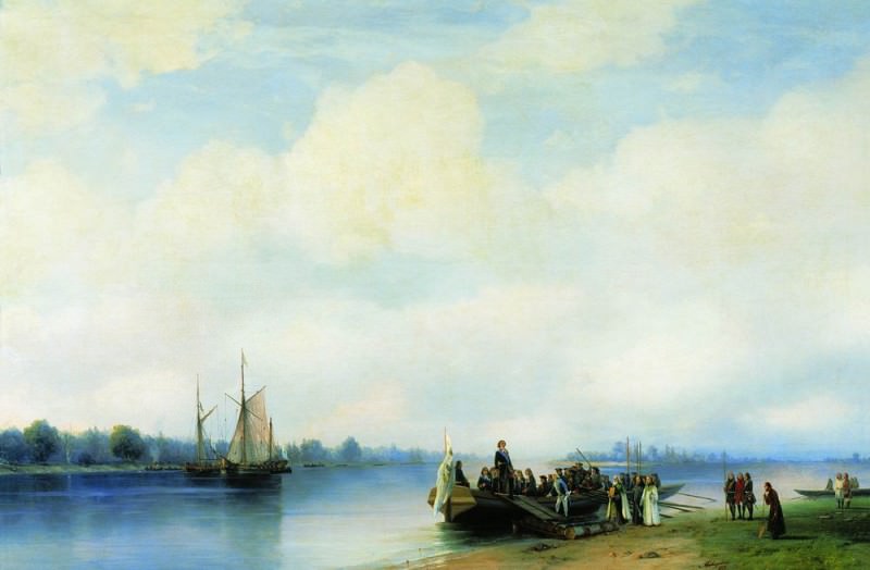 Arrival of Peter I on the Neva 1853 94h138, Ivan Konstantinovich Aivazovsky