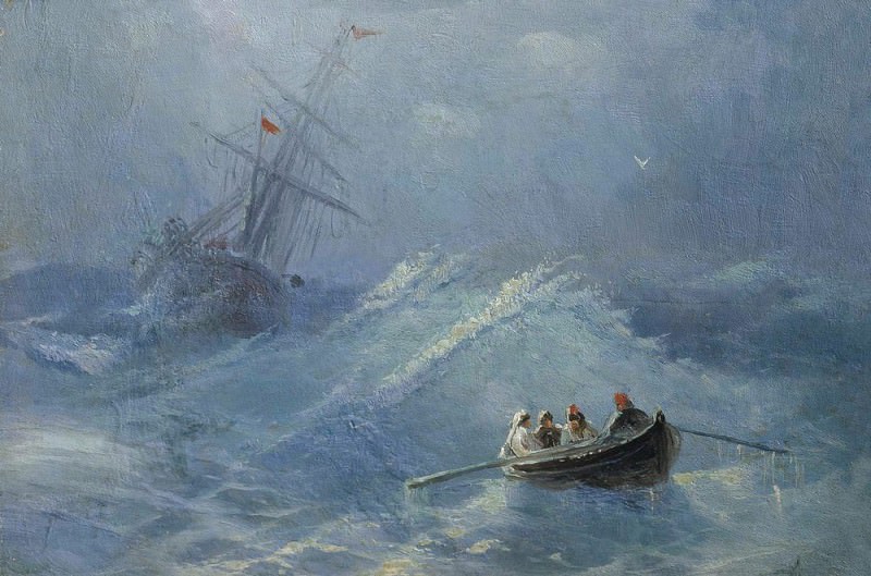 Collapse ship in a stormy sea, Ivan Konstantinovich Aivazovsky