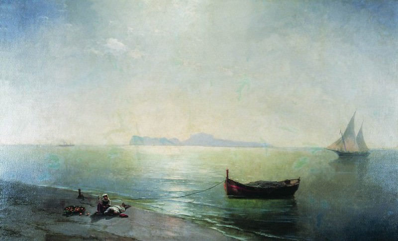 Calm. Type of Capri. Mediterranean 1892 216h345, Ivan Konstantinovich Aivazovsky