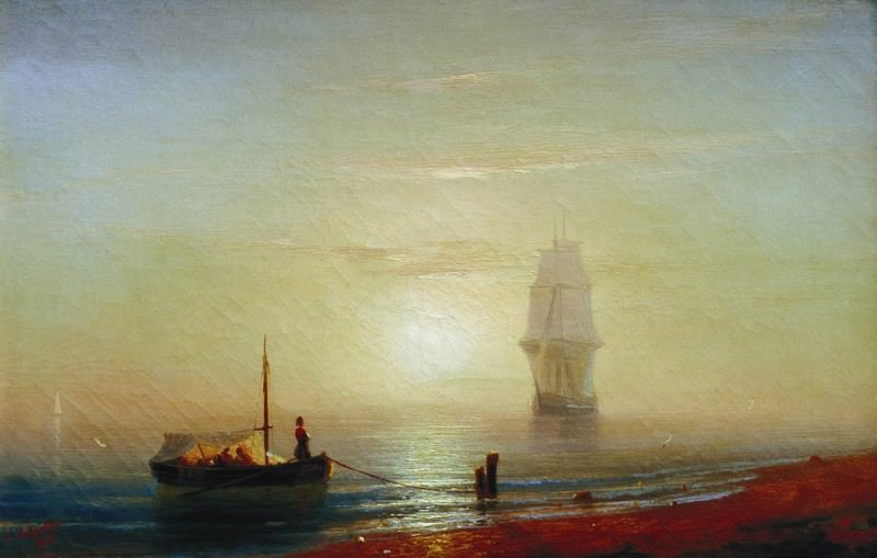 Закат на море 1848 36х43, Иван Константинович Айвазовский