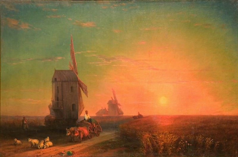 Sunset. Mill, Ivan Konstantinovich Aivazovsky