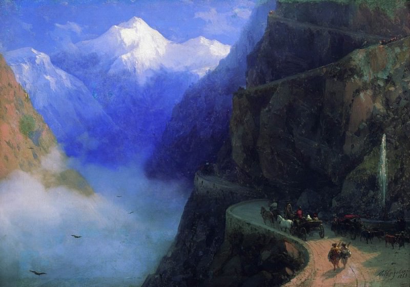 Roads of Mljet to Gudauri 1868 40x60, Ivan Konstantinovich Aivazovsky