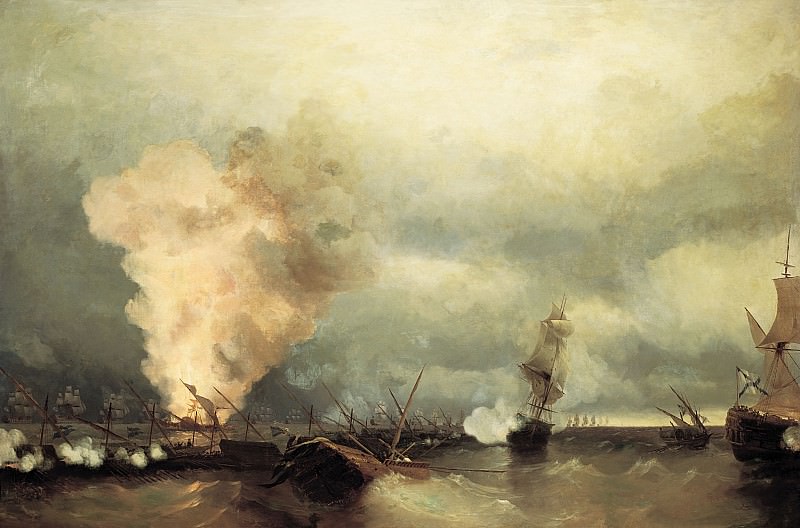 Морское сражение при Выборге 29 июня 1790 г. 1846 222х335, Иван Константинович Айвазовский