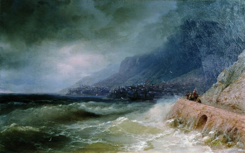 surf off the coast of the Crimea in 1880 47h75, Ivan Konstantinovich Aivazovsky