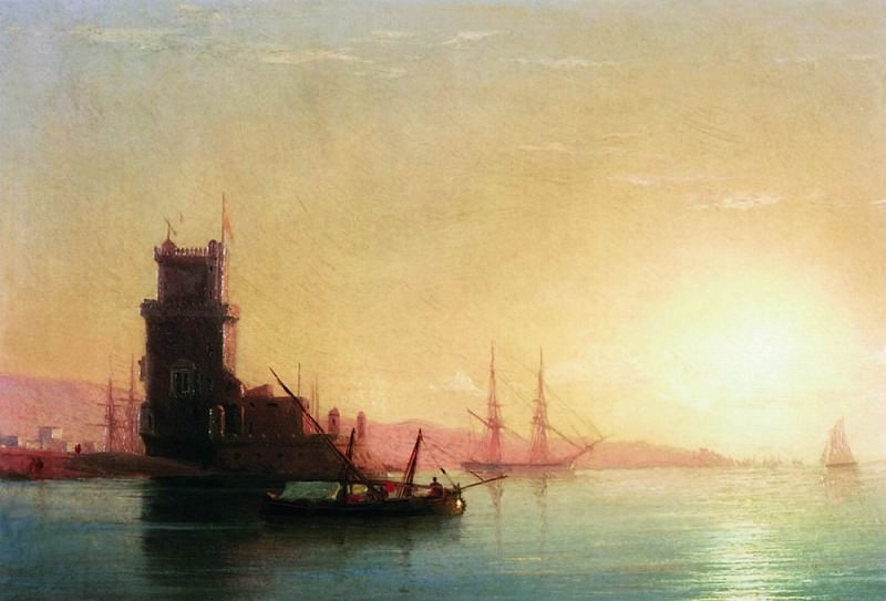 Лиссабон. Восход солнца 1860-е 42х55, Иван Константинович Айвазовский