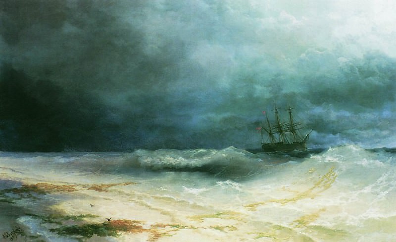 ship in a storm in 1895 72h90, Ivan Konstantinovich Aivazovsky