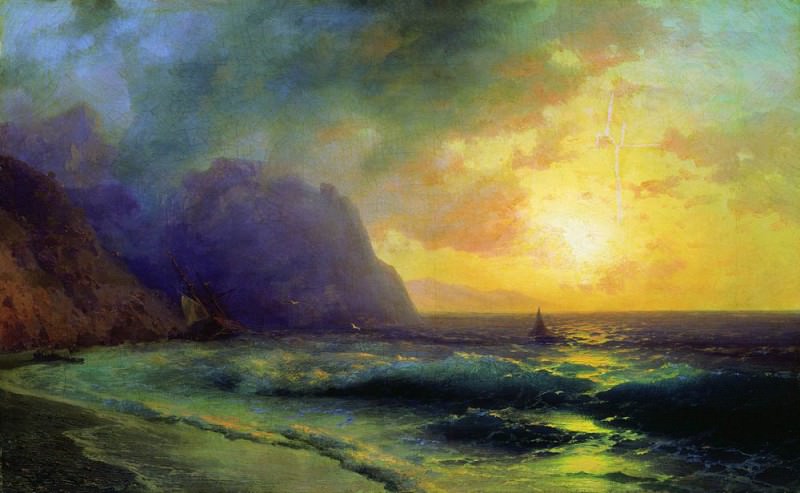 Закат на море 1853 50х76, Иван Константинович Айвазовский