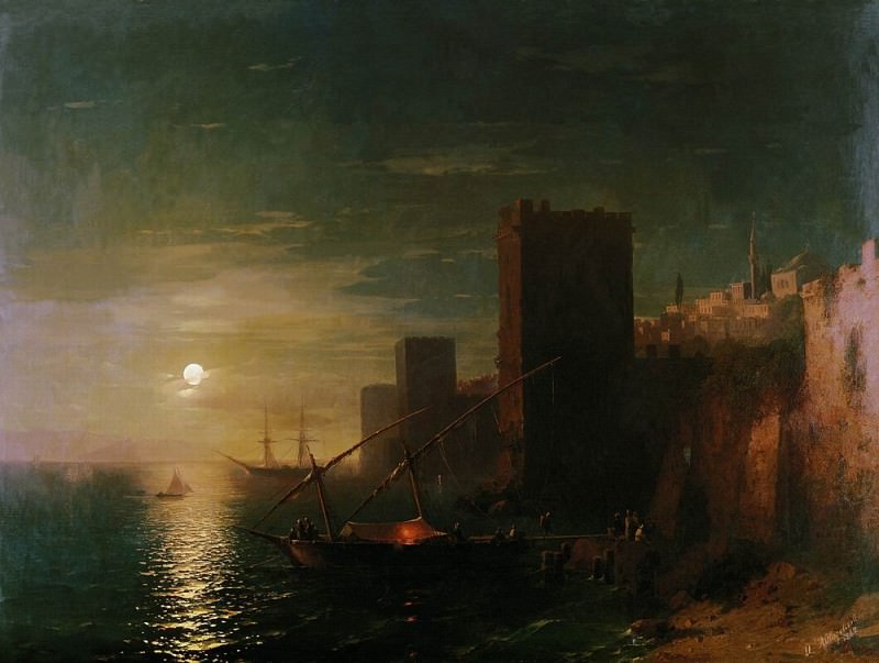 Moonlit Night in Constantinople in 1862 123h169, Ivan Konstantinovich Aivazovsky