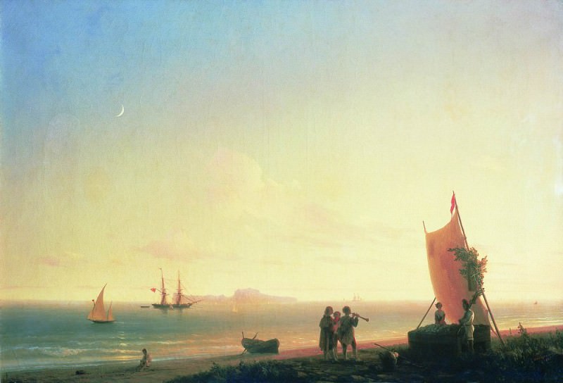 View on the island of Capri in 1845 59,5 x86, 5, Ivan Konstantinovich Aivazovsky
