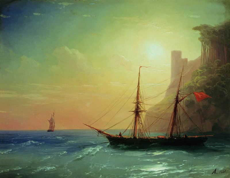 Берег моря 1861 20х25, Иван Константинович Айвазовский