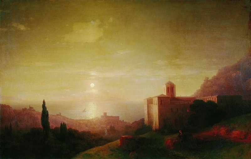 Moonlit Night on the beach in the Crimea in 1852 120h188, Ivan Konstantinovich Aivazovsky