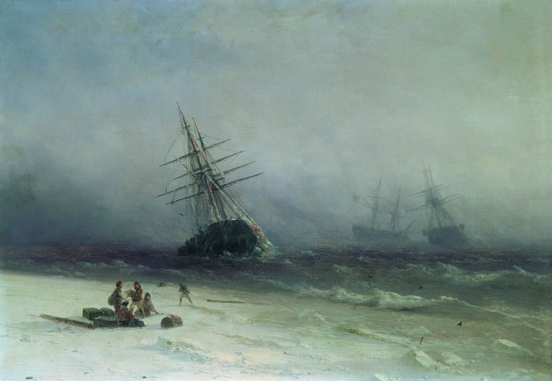 Кораблекрушение в Северном море 1875 41х58, Иван Константинович Айвазовский