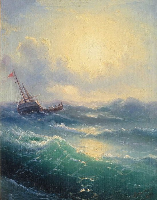 Sea 1898. Etude 24,3 x20 3, Ivan Konstantinovich Aivazovsky